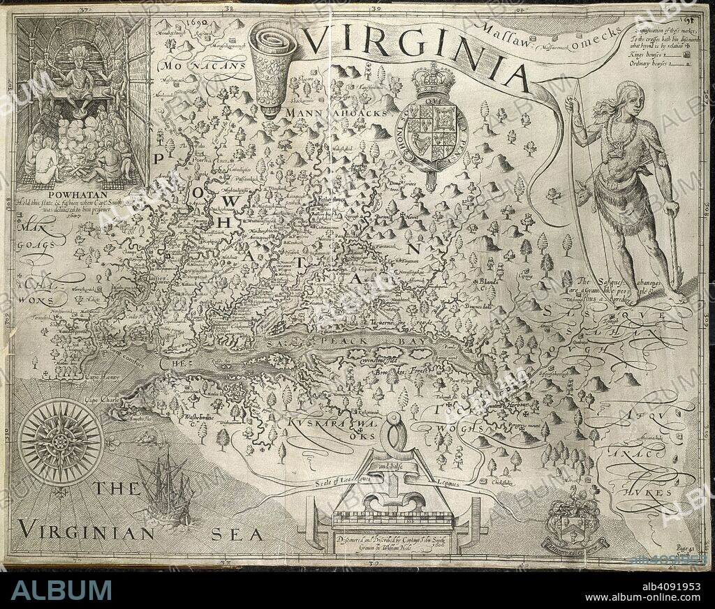 Virginia. Generall Historie of Virginia. London, 1624. Source: G.7037, opposite 1. Language: English.