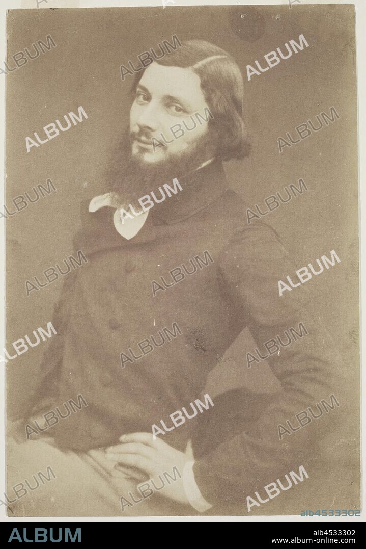 Émile Defonds, French, active 1850-1860, Victor Laine, French, 1850-1860, Courbet, 1853, salt print, Image: 6 1/2 × 4 1/2 inches (16.5 × 11.4 cm).