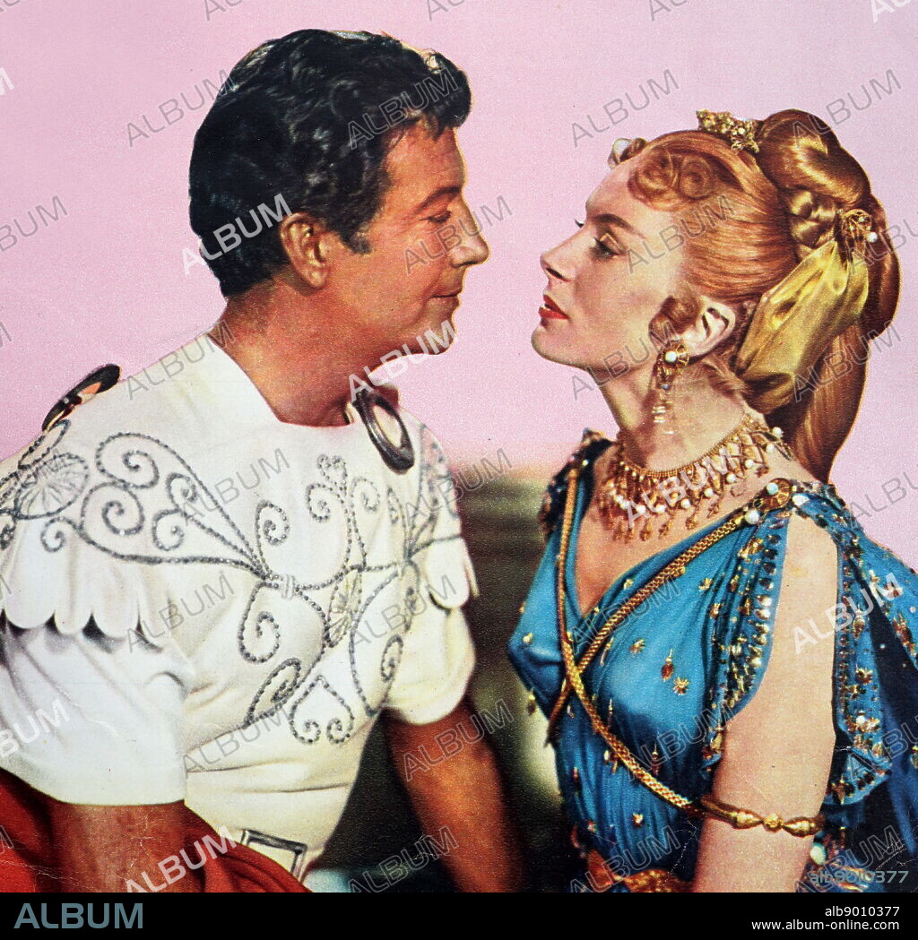 Film still from 'Quo Vadis' starring Peter Ustinov, Robert Taylor, Deborah Kerr, and Leo Genn.