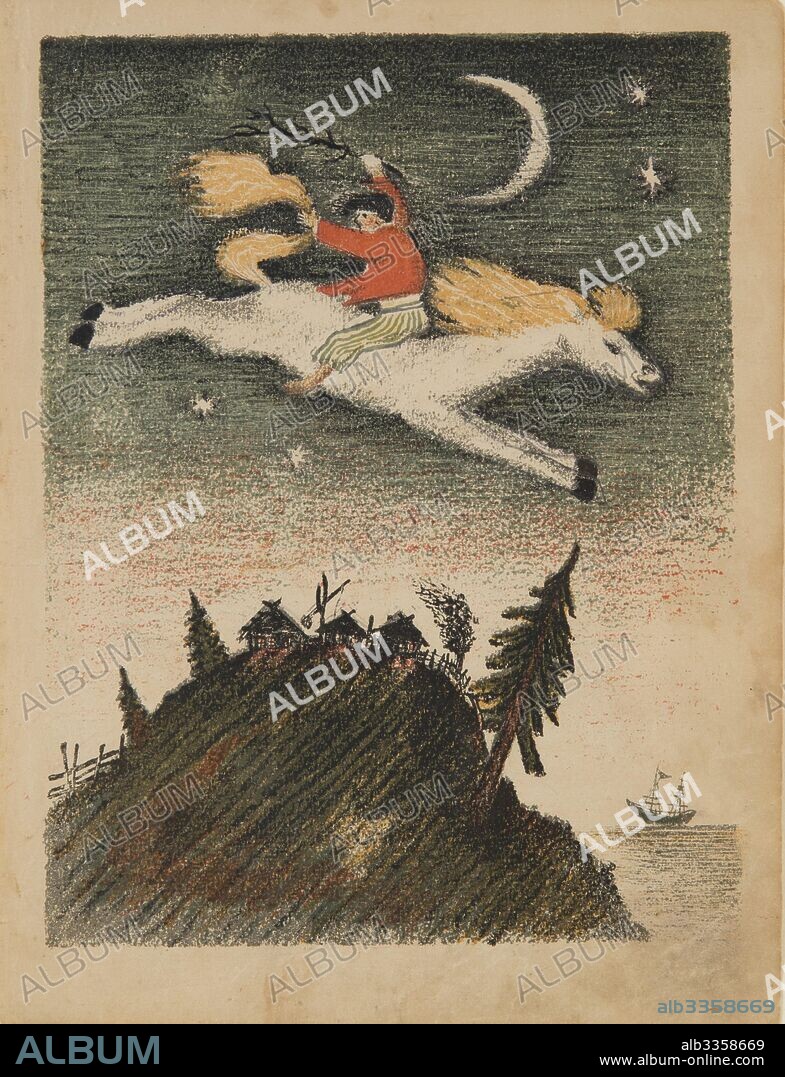 YURI ALEXEYEVICH VASNETSOV. Illustration to the fairy-tale poem The Humpbacked Horse by P. Yershov.