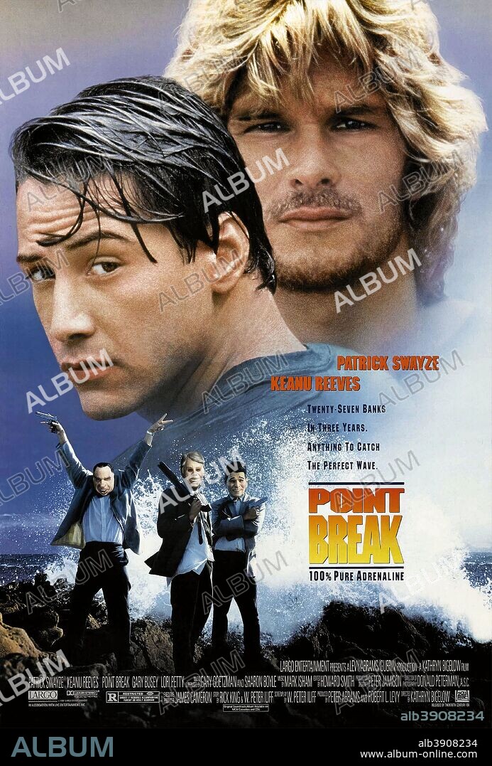 Poster of POINT BREAK, 1991, directed by KATHERINE BIGELOW. Copyright 20TH CENTURY FOX.