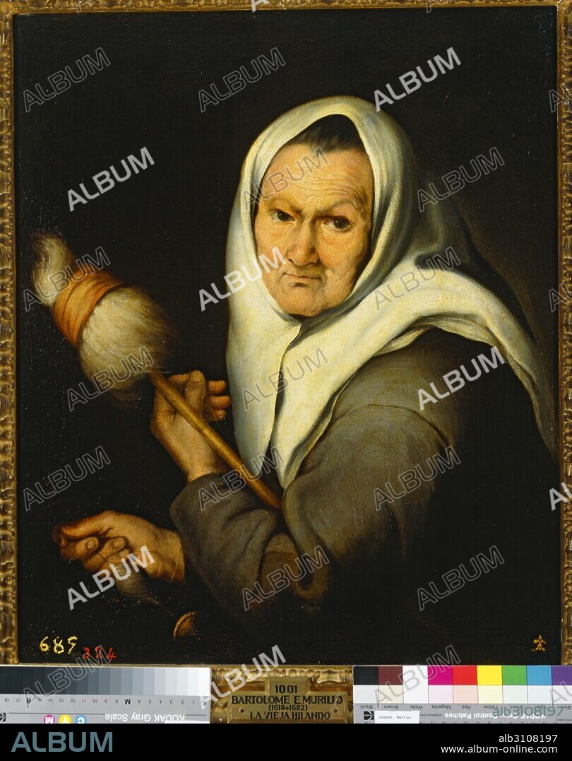 BARTOLOMÉ ESTEBAN MURILLO. Vieja hilando.
