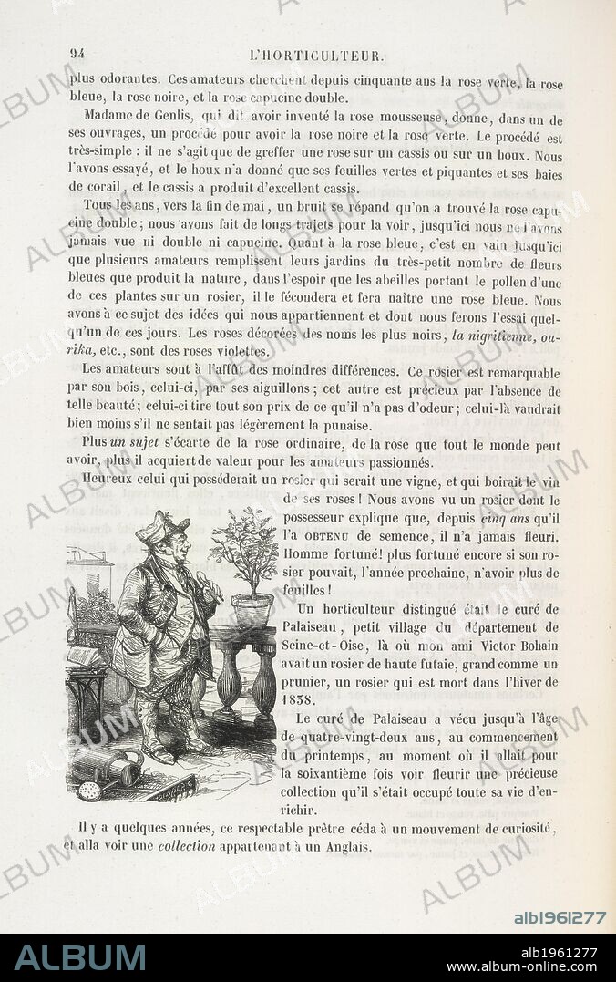 The rose grower. Les FranÃ§ais peints par eux-mÃªmes. 5 tom. (Les Fra. Paris, 1840. Source: 1457.k.8-15, 94. Language: French.