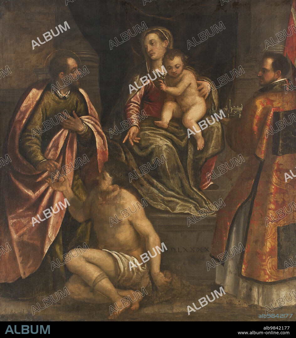 ALESSANDRO MAGANZA. The Virgin and Child with St Martin and St Petronius, 1590.