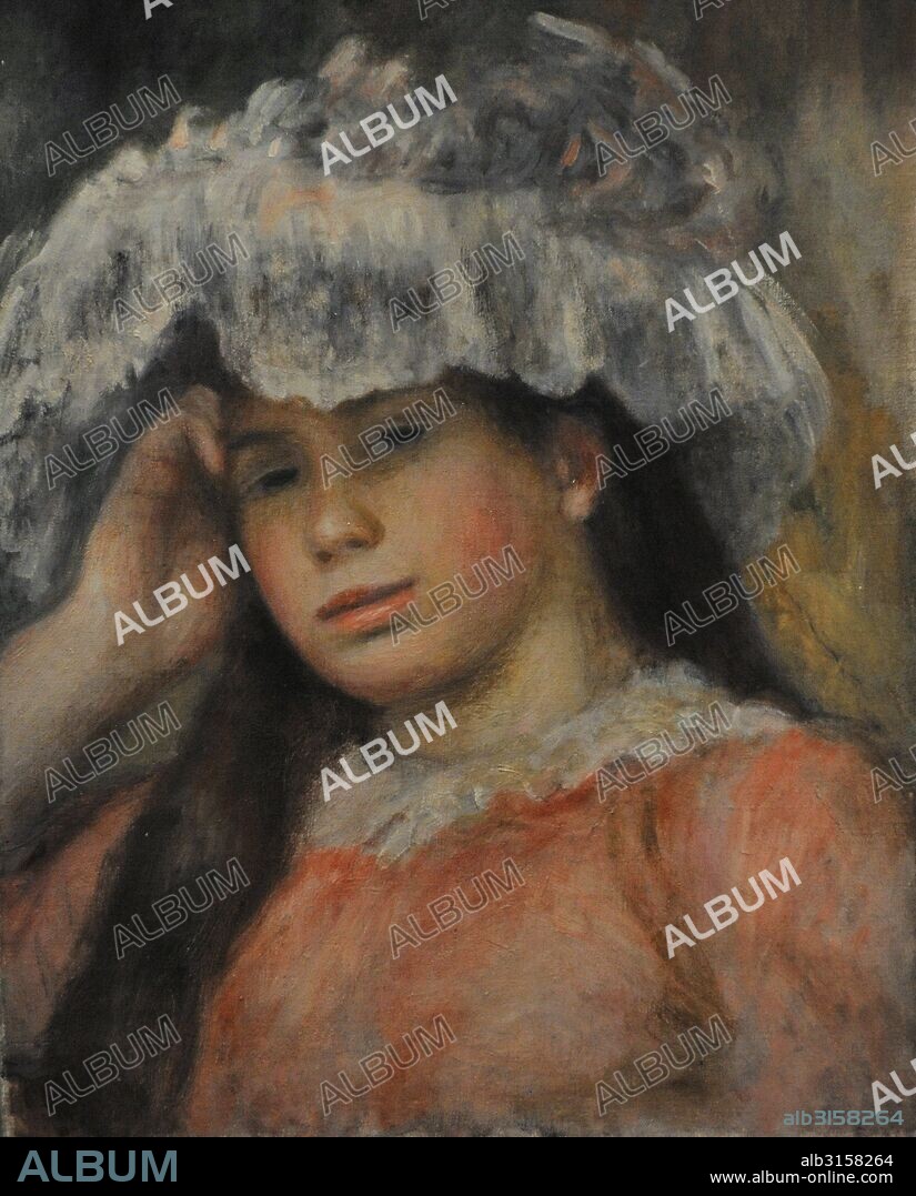 Pierre-Auguste Renoir (1841-1919). Pintor impresionista francés. Chica joven con sombrero, hacia 1892. Museo del Hermitage (The State Hermitage Museum). San Petersburgo. Rusia.