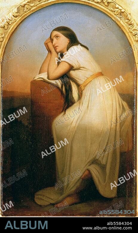 ARY SCHEFFER. Scheffer, Ary. 1795-1858. "Mignon aspirant au ciel", 1851. Oil on canvas, 36.4 × 23cm. Dordrecht, Dordrechts Museum.