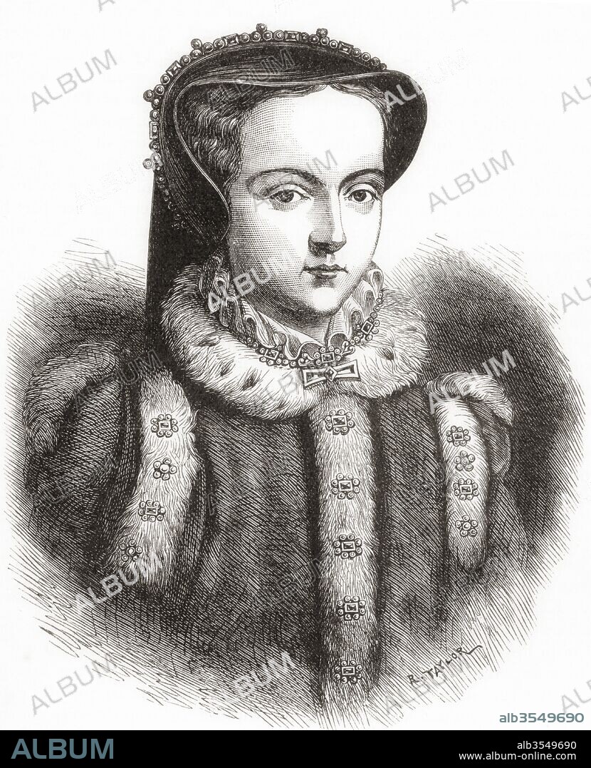 Mary I of England, aka Bloody Mary, 1516 – 1558. Queen of England and Ireland. From The Century Edition of Cassell's History of England, published 1901.