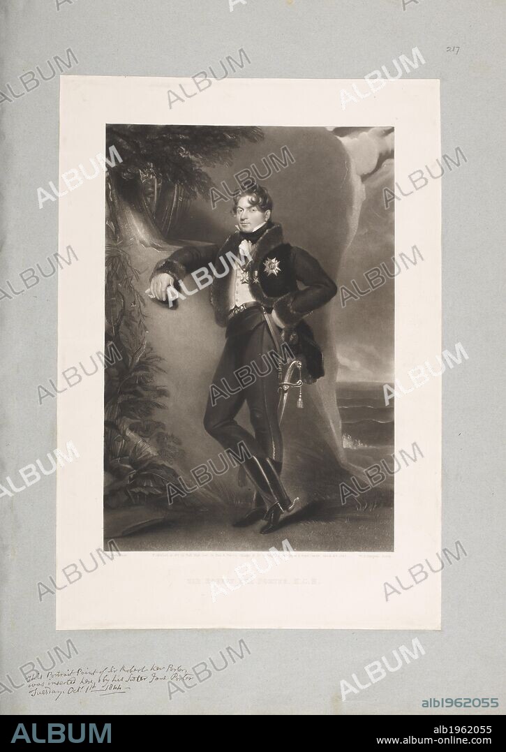 SIR ROBERT KER PORTER and W. O BURGESS. Portrait of Sir Robert Ker Porter, K.C.H. Travels in the Caucasus, Georgia, Persia, Armenia, ancient Babylonia, etc by Sir Robert Ker Porter, K.C.H., during his travels in those countries, in the years 1817, 1818, 1819, 1820. England. Robert Ker Porter (1777-1842), artist, author, diplomat and traveler. Source: Add. 14758 vol.2 f.217.