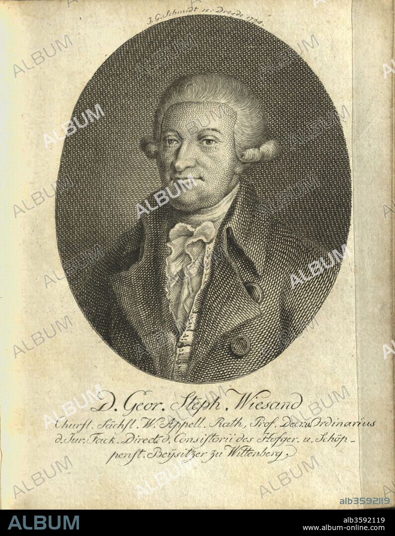 JOHANN GOTTFRIED SCHMIDT. Portrait of Georg Stephan Wiesand (1736-1821).