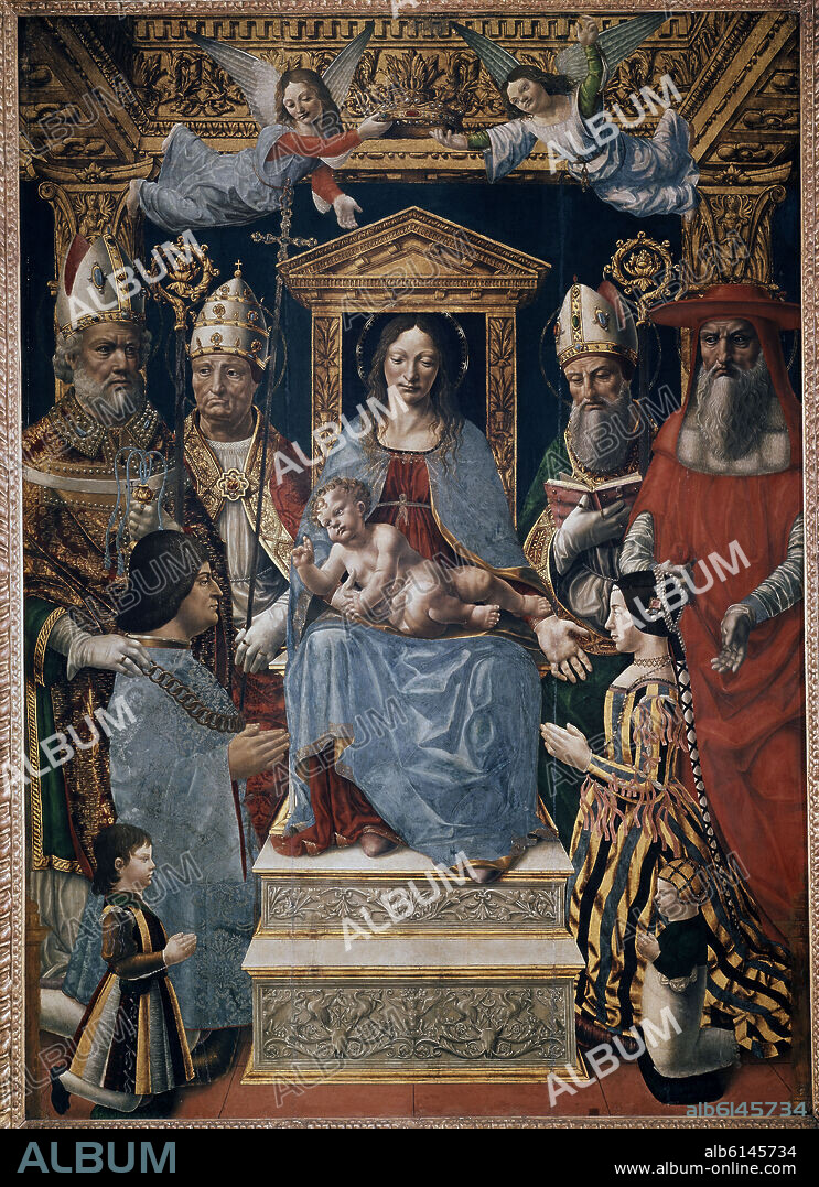 ANONIMO LOMBARDO. RETABLO SFORZESCO - ARTE LOMBARDO - FINALES DEL SIGLO XV - RENACIMIENTO ITALIANO.