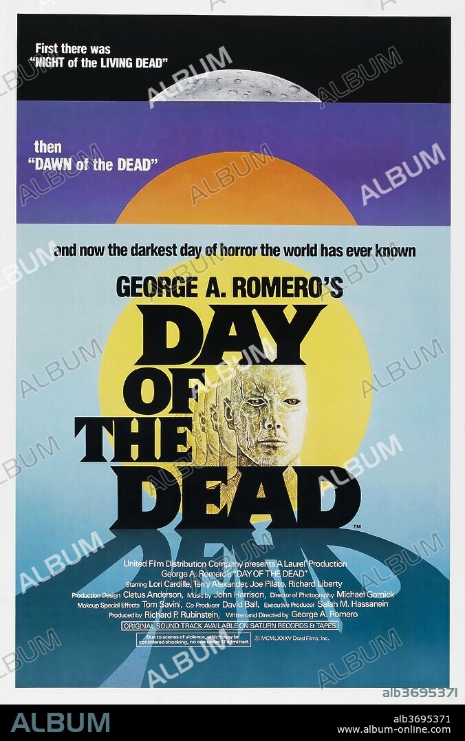Poster of DAY OF THE DEAD, 1985, directed by GEORGE A. ROMERO. Copyright UFDC/Laurel Entertainment Inc./Dead Films Inc.