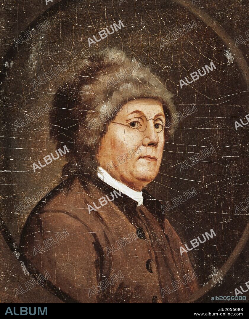Portrait of Benjamin Franklin (Boston, 1706-Philadelphia, 1790), American scientist and politician. Painting by John Trumbull (1756-1843).