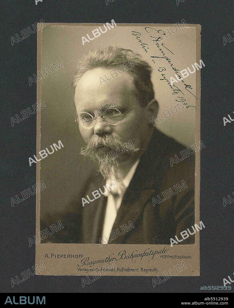 BAYREUTH PHOTO STUDIO A. PIEPERHOFF. Portrait of the Composer Engelbert Humperdinck (1854-1921).