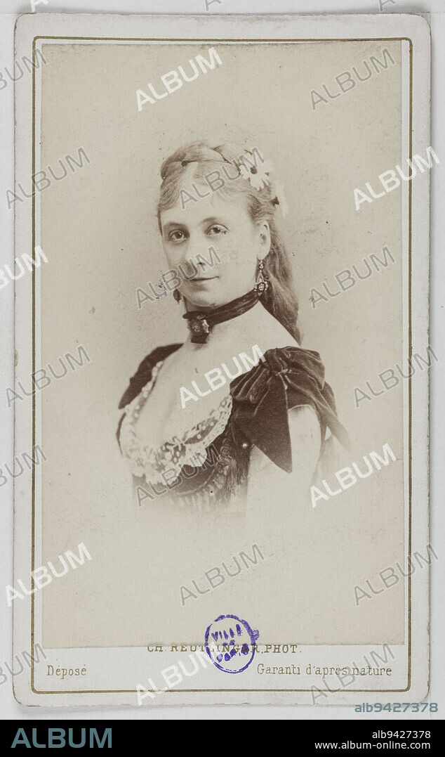 Portrait of Olga, actress at the Théâtre des Variétés, Reutlinger, Charles, Photographer, Between 1860 and 1890, 2nd half of the 19th century, Graphic Arts, Photography, Albumen print, Height: 9.1 cm, Width: 5.5 cm.