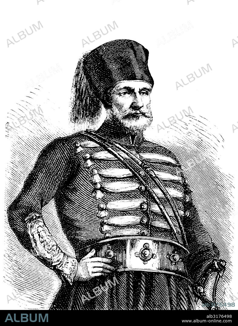 Ibrahim pasha al wali, 1789 - 1848, governor of syria and palestine, viceroy of egypt, historical woodcut, circa 1880.