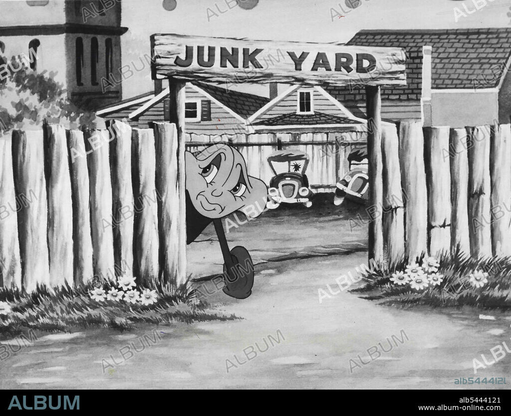 Next morning Little Runabout's engine is wheezy and breaks down. Bimbo is very annoyed, junks his car and buys a flash new one. December 15, 1954.