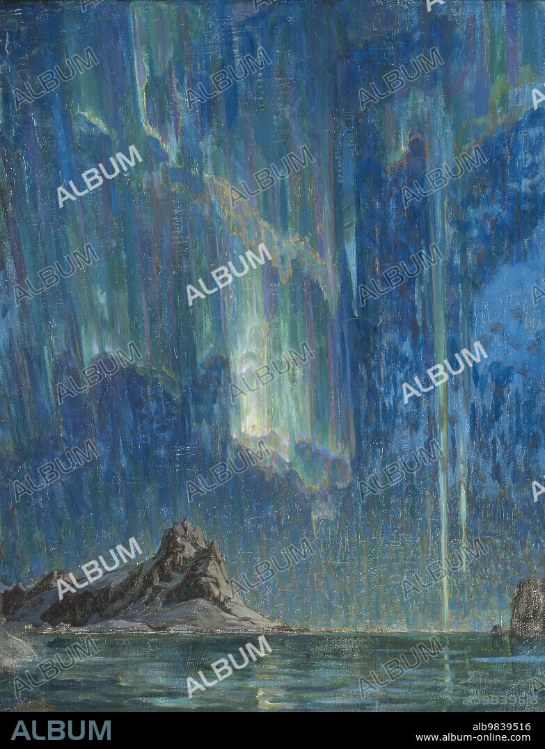 ANNA KATARINA BOBERG. Northern Lights. Study from North Norway, Unknown date. Additional Info: In the summer of 1901, Anna Boberg made her first visit to the Lofoten islands off the north-west coast of Norway, where she was deeply impressed by the alpine landscape, the northern lights and the midnight sun.