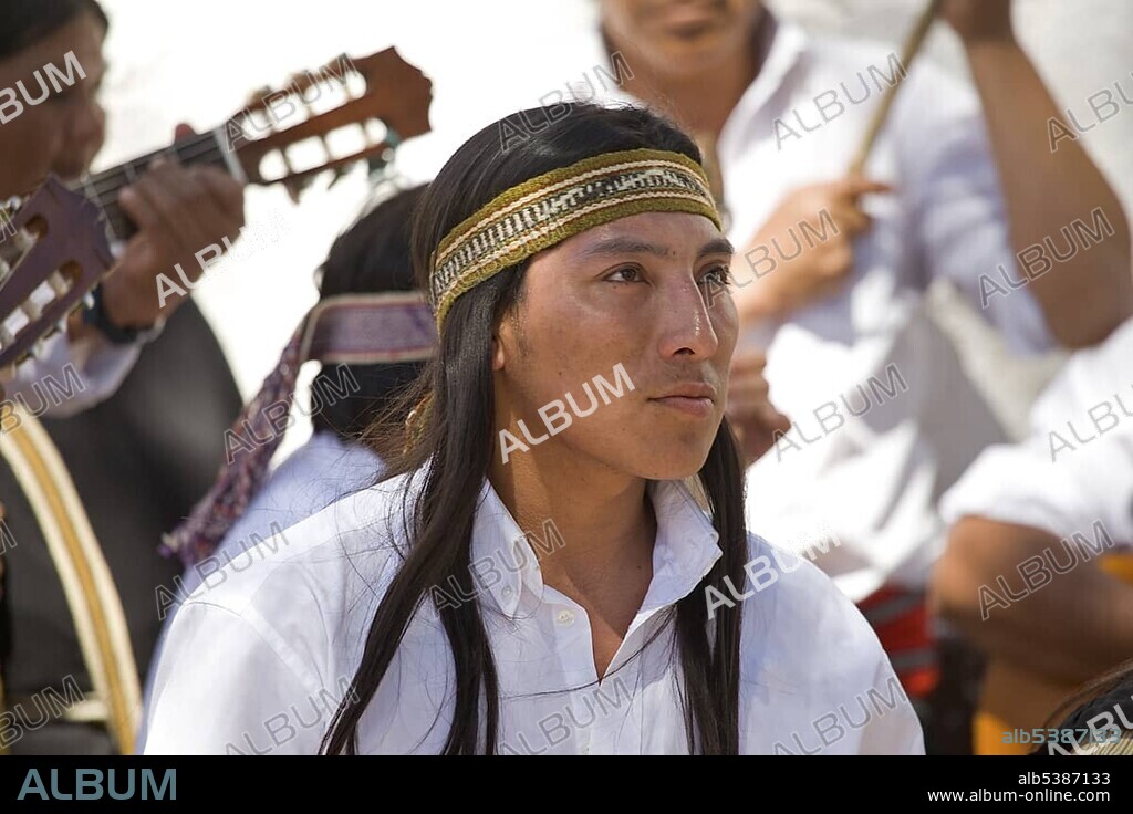 Mapuche Indians performing a dance, San Pedro de Atacama, Región de Antofagasta, Chile, South America