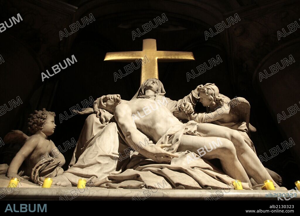 Pieta sculpture in Notre-Dame of Paris cathedral.