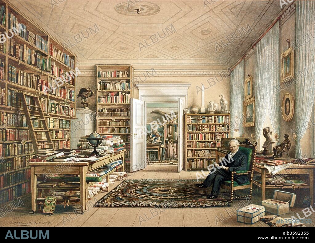 EDUARD HILDEBRANDT. Alexander von Humboldt at his Library.