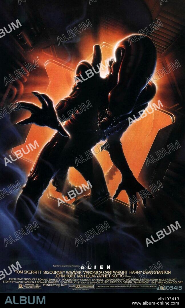 Poster of ALIEN, 1979, directed by RIDLEY SCOTT. Copyright 20TH CENTURY FOX.