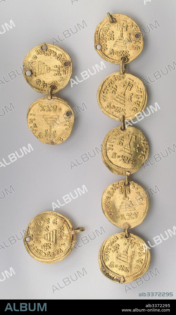 KHAZAR CULTURE. Fragment of a Necklace Consisting of Eight Byzantine Coins.