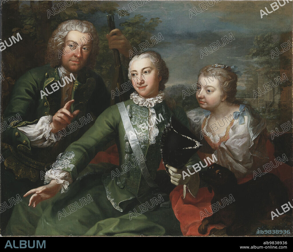 MARTIN VAN MEYTENS. Carl Gustaf Tessin, Ulla Sparre af Sundby and Brita Stina Sparre, 1736.