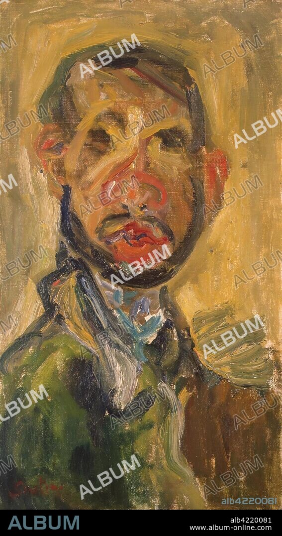CHAIM SOUTINE. 'Self-Portrait'. France, Circa 1920-1921. Dimensions: 54,0x30,5 cm.