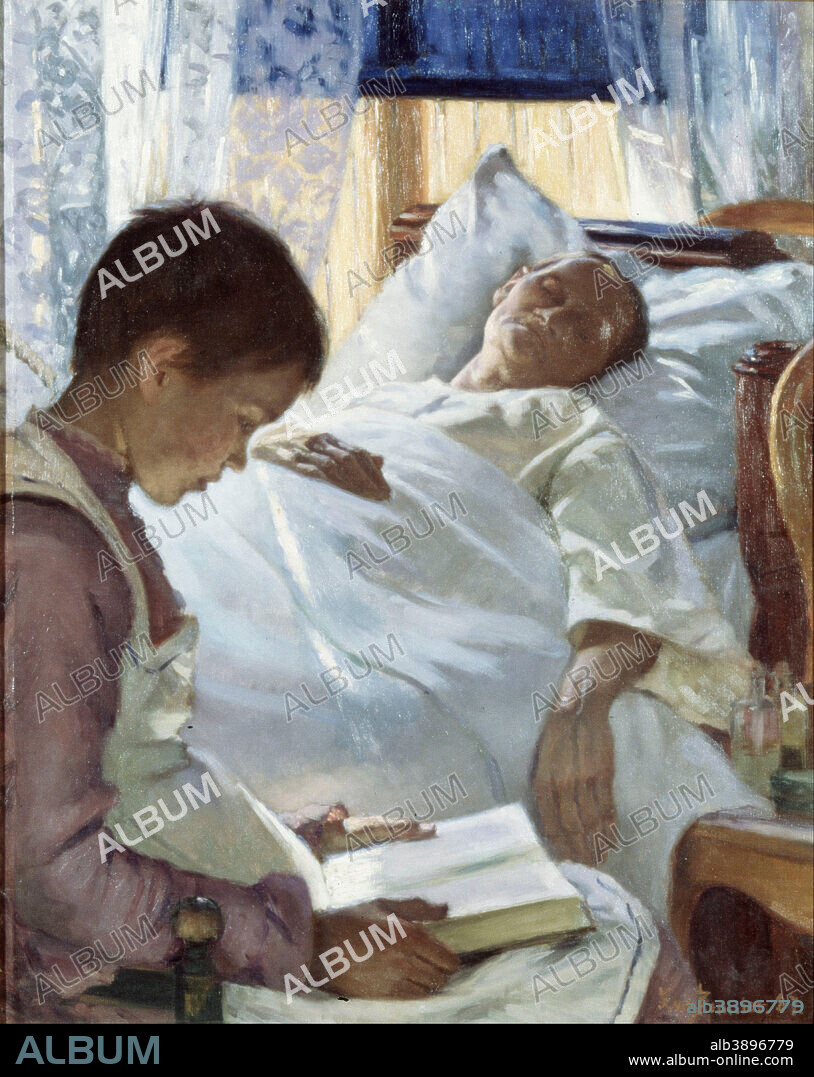 EVA BONNIER. Reflex i blått Reflection in Blue. Date/Period: 1887. Painting. Oil on canvas. Height: 800 mm (31.49 in); Width: 640 mm (25.19 in).