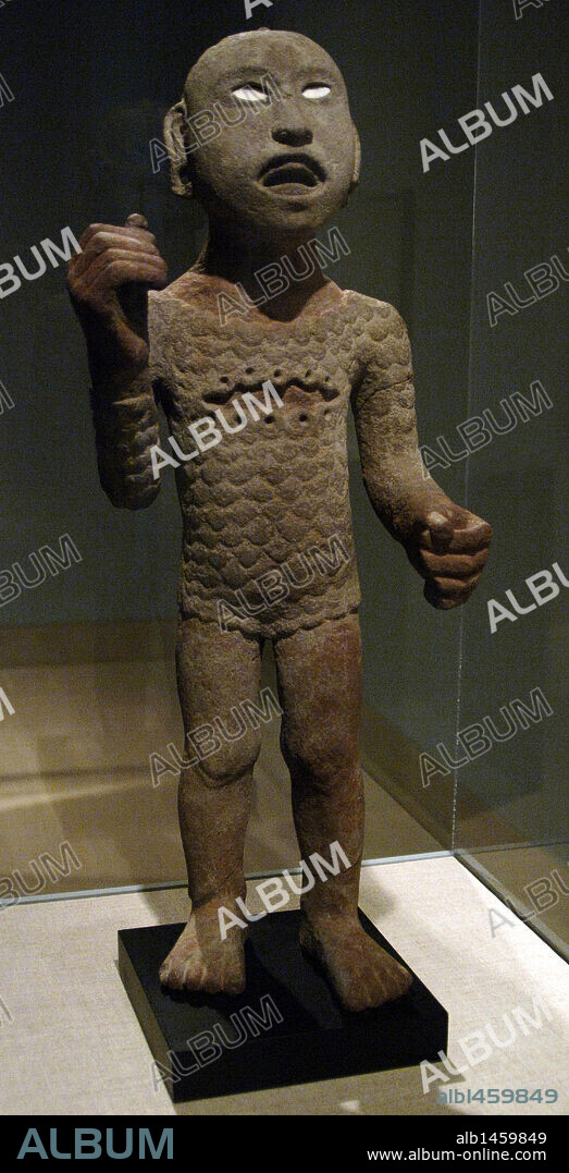ARTE PRECOLOMBINO. AZTECA. PERSONIFICACION DE XIPE. Último Periodo Postclasico (1350-1521). Área de México capital. Piedra volcánica. Museo de Arte de Dallas (Dallas Museum of Art). Estado de Texas. Estados Unidos.