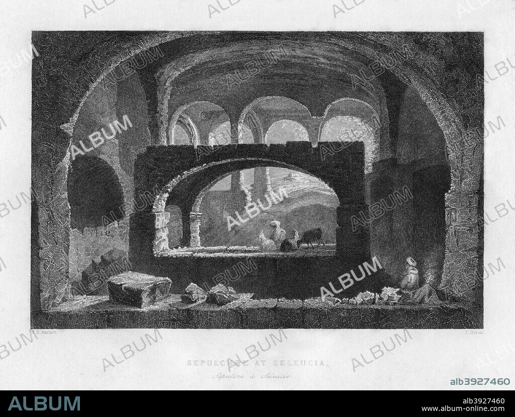 A sepulchre at Seleucia, Mesopotamia (Iraq/Iran), 1841. From Syria, the Holy land and Asia Minor, volume II, by John Carne, published by Fisher, Son & Co. (London, 1841).