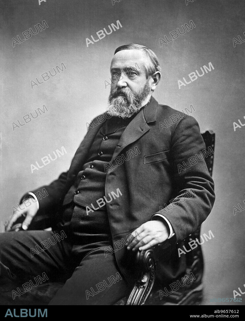 Benjamin Harrison (1833-1901), 23rd President of the United States 1889-93, Seated Portrait, Photograph by Charles Milton Bell, 1880's.