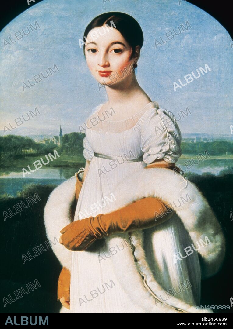 Jean Auguste Dominique Ingres (1780-1867). French painter. Portrait of Madame Riviere, 1805.  Musee d'Orsay, Paris. France.