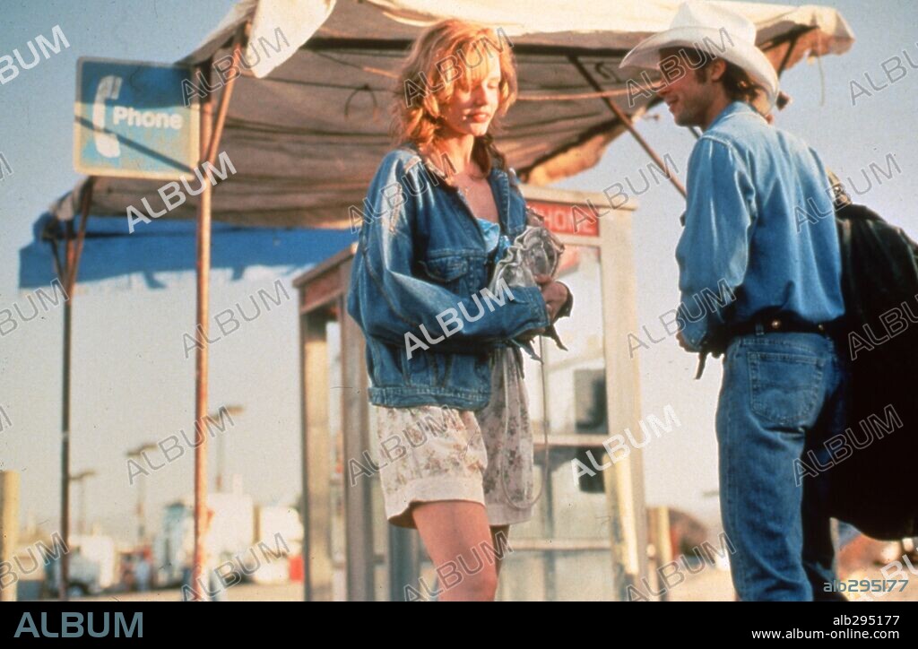 BRAD PITT and GEENA DAVIS in THELMA & LOUISE, 1991, directed by RIDLEY SCOTT. Copyright M.G.M/PATHE.