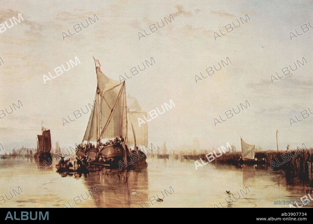 J. M. W. TURNER. Dort oder Dordrecht: Das von Rotterdam nach Dordrecht fahrende Packetboot in einer Flaute. Date/Period: 1818. Painting. Oil on canvas. Height: 157.5 cm (62 in); Width: 233 cm (91.7 in).