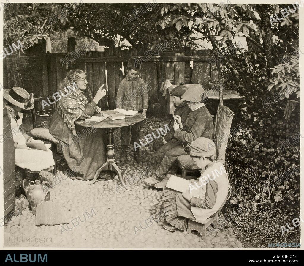 PETER HENRY EMERSON. A Dame's School, c.1887. Pictures from life in Field and Fen. London 1887. Photogravure. Source: 1760.e.4 plate 2.