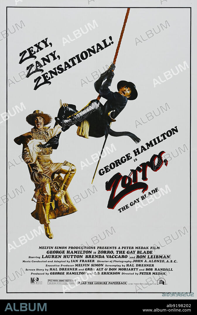 Poster of ZORRO, THE GAY BLADE, 1981, directed by PETER MEDAK. Copyright 20TH CENTURY FOX.