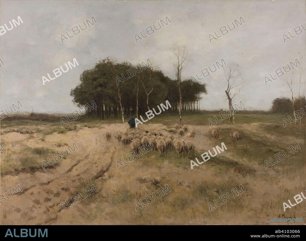 ANTON MAUVE. On the Heath near Laren. Heide te Laren. Dating: 1887. Measurements: h 77 cm × w 104 cm; h 118 cm × w 145.5 cm × d 14.5 cm.
