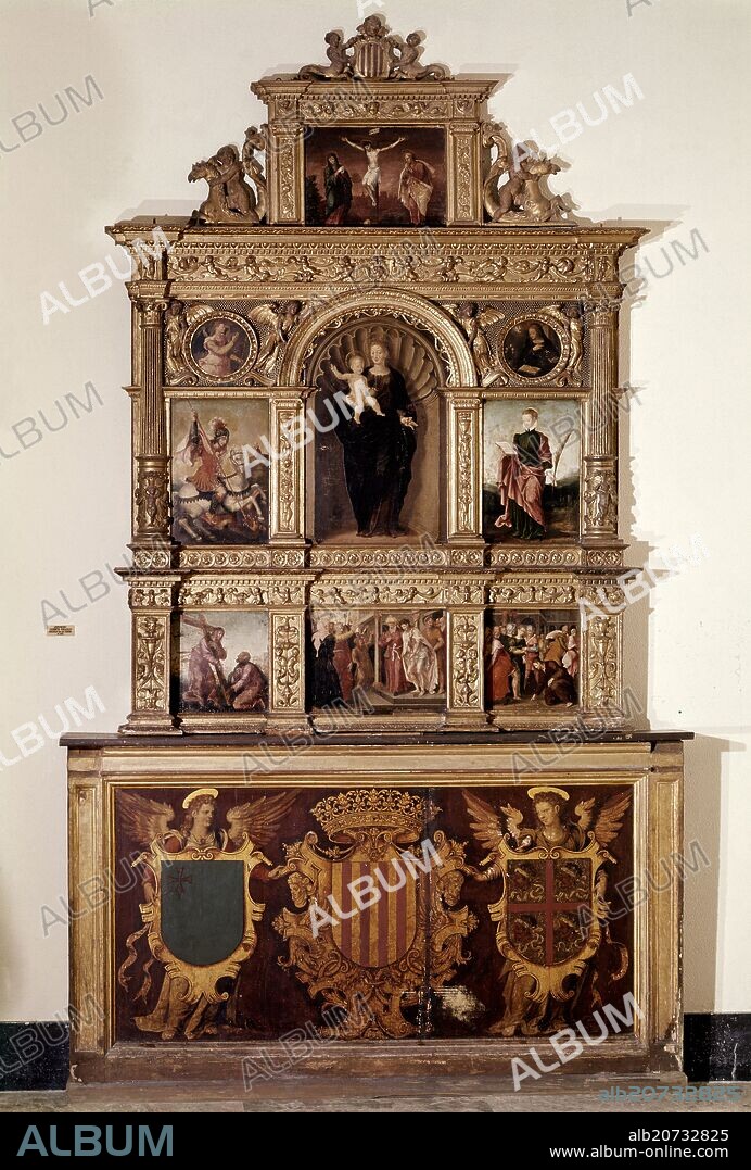 JERONIMO COSIDA (1510-1592). RETABLO DE LA CARCEL DE LA MANIFESTACION DEL REINO - 1550 - OLEO/TABLA - 252x177 cm - RENACIMIENTO ESPAÑOL.