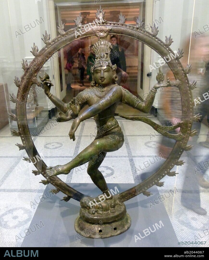 Shiva Nataraja, Lord of the Dance (900-50). Copper Alloy. Southern India. Late Pallava/early Chola period. Shiva holds the drum.