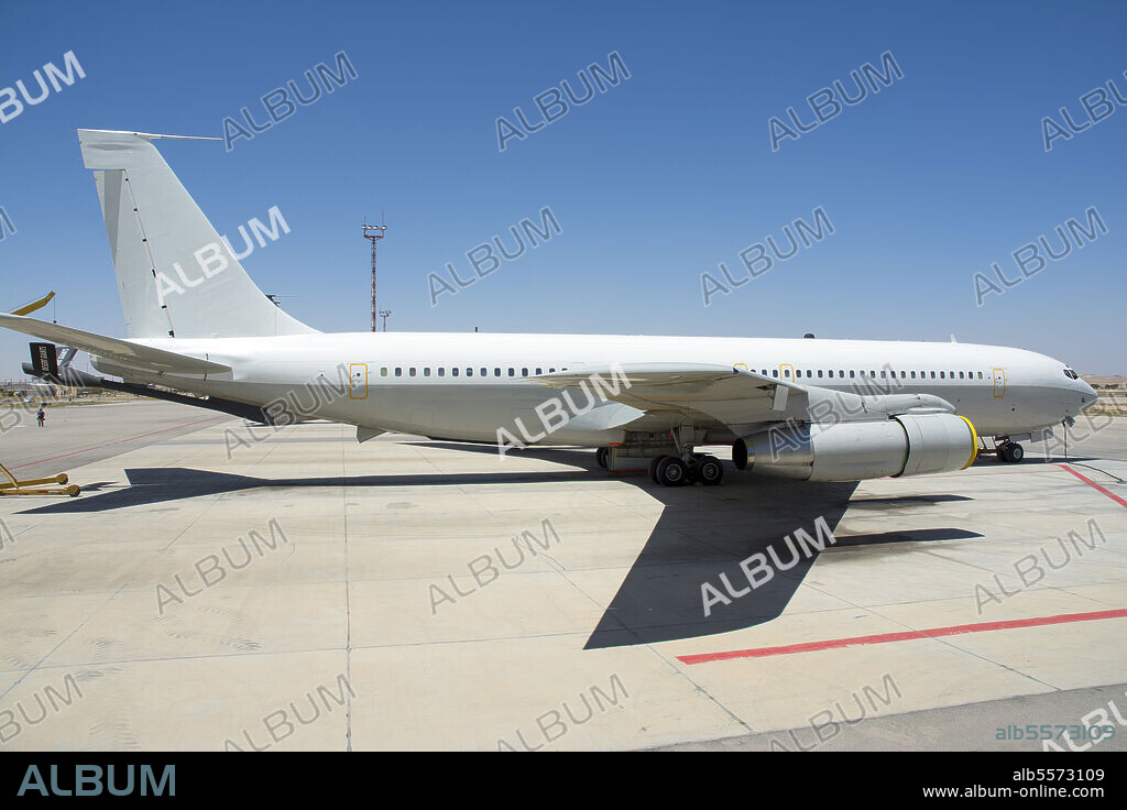 Boeing 707 Re'em of the 120th Desert Giants Squadron parked at Nevatim Air Force Base, Israel.