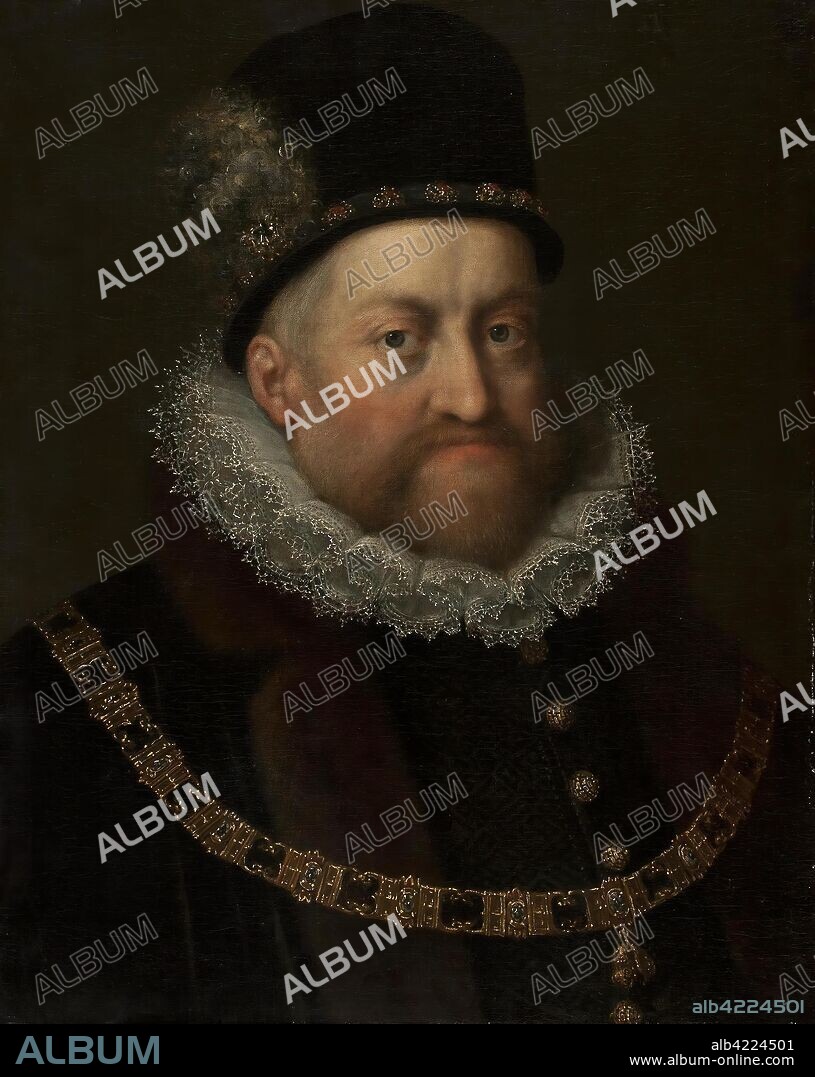 HANS VON AACHEN (WORKSHOP). 'Portrait of Emperor Rudolf II Hapsburg'. Germany, 17th century. Dimensions: 63,5x50 cm.