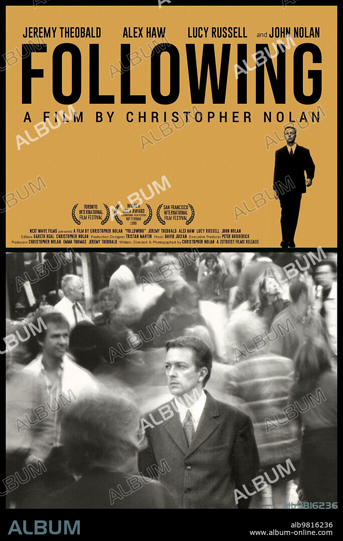 Poster of FOLLOWING, 1998, directed by CHRISTOPHER NOLAN. Copyright Next Wave Films.