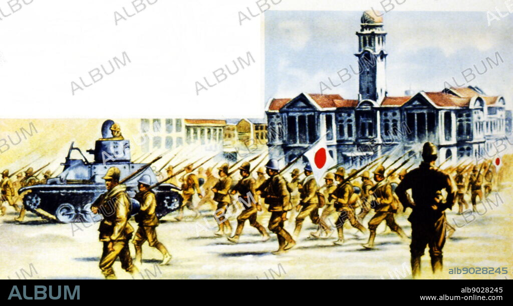 German world war two illustration of the Japanese occupation of Singapore.