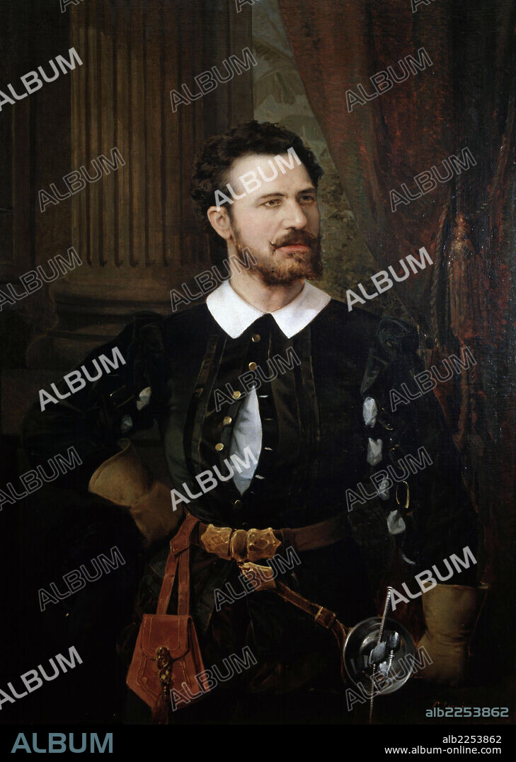 GAYARRE, JULIAN. TENOR ESPAÑOL. RONCAL 1844-1890. OLEO DE SALUSTIANO ASENJO. AYUNTAMIENTO DE PAMPLONA.