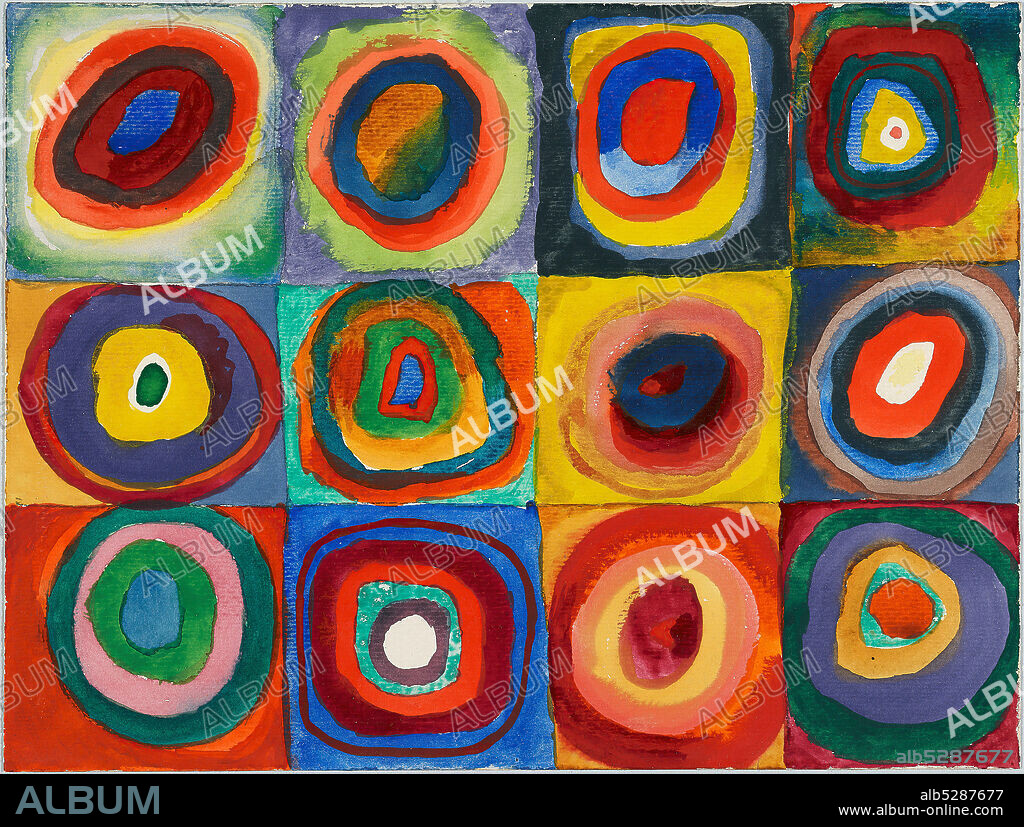 WASSILY VASILYEVICH KANDINSKY. Color Study. Squares with Concentric Circles.