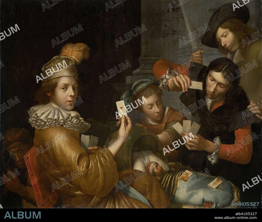 JOHANNES VAN WIJCKERSLOOT (ATTRIBUTED TO). The Card Game on the Cradle: Allegory. Dating: 1643 - 1683. Measurements: h 98 cm × w 121 cm; d 7.5 cm.