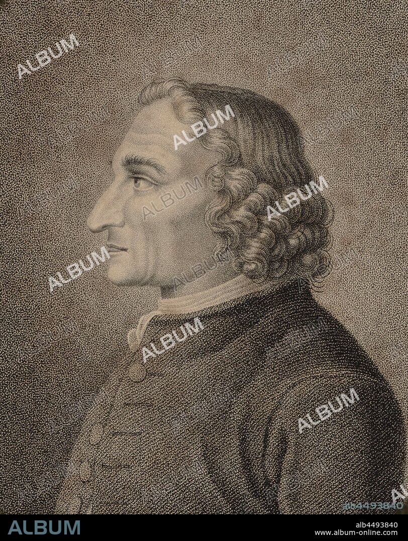 JEAN BAPTISTE PONCE LAMBERT. Portrait of the violinist and composer Giuseppe Tartini (1692-1770).