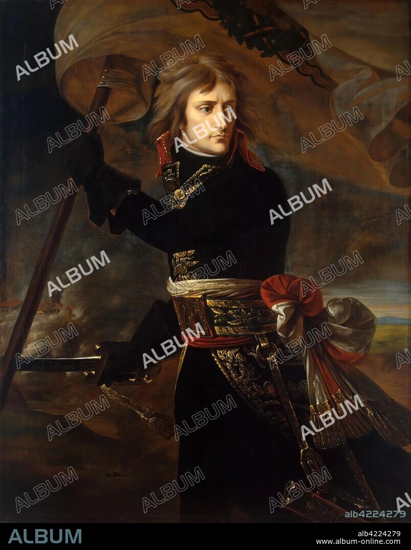 ANTOINE JEAN GROS. 'Napoleon Bonaparte on the Bridge at Arcole'. France, Late 1796 - early 1797. Dimensions: 134x104 cm.