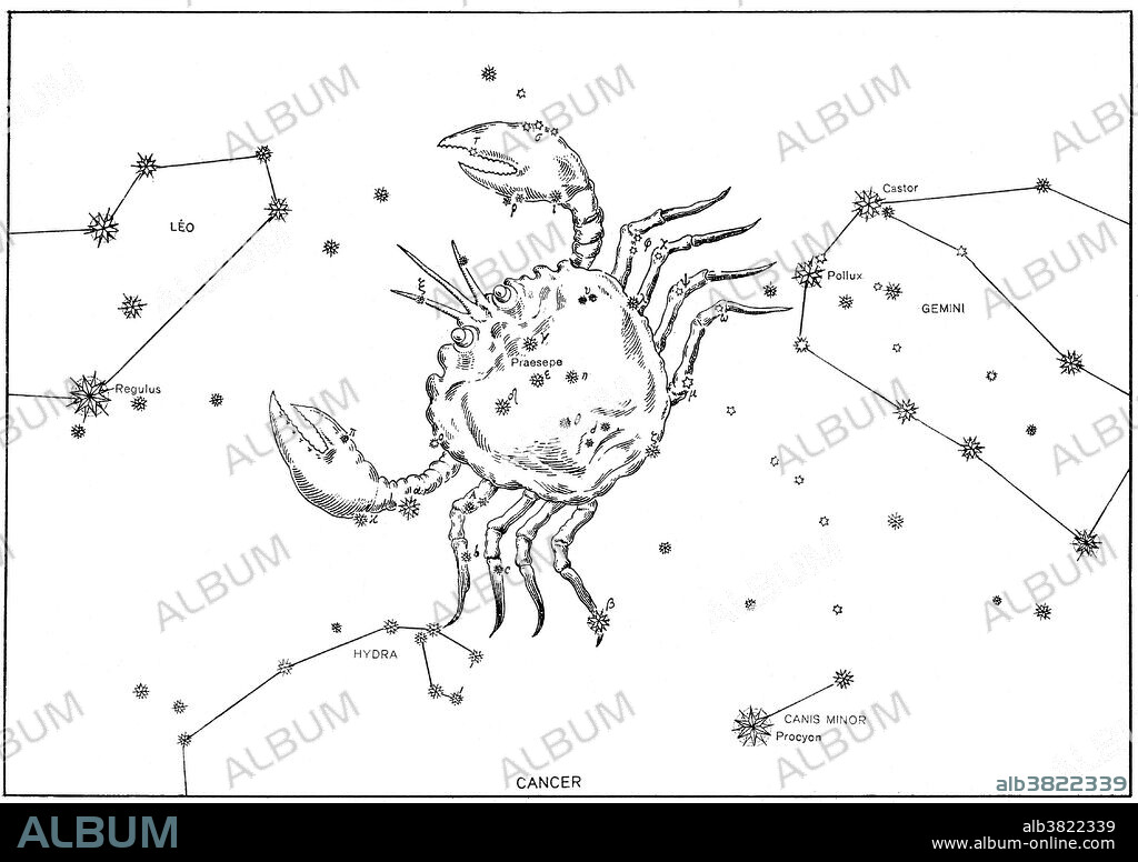 Cancer Constellation, Zodiac Sign, Bayer, 1603